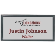 3x1-1/2 Metal Name tag with black holder