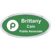Oval Name Tag with Silver Holder